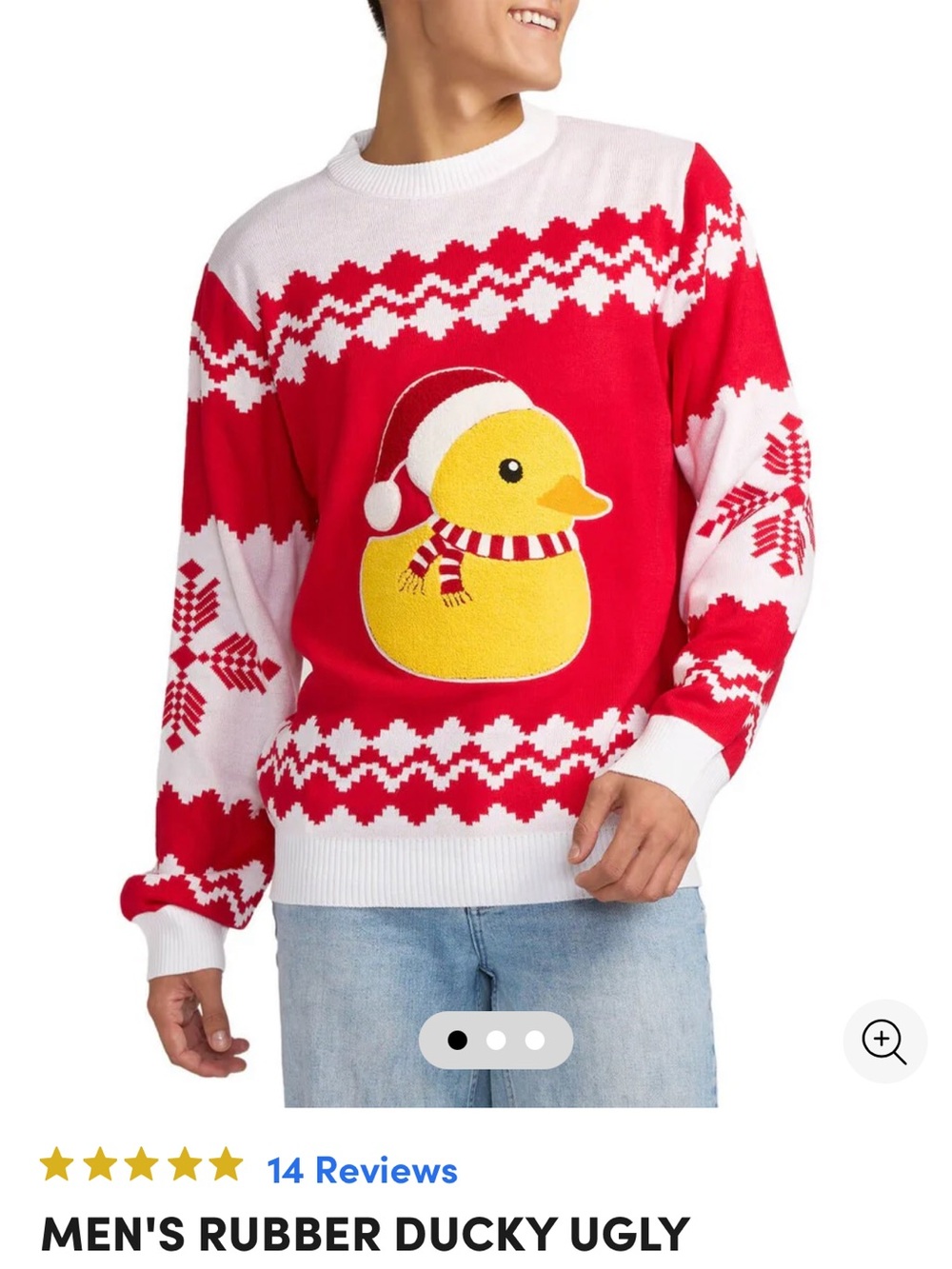 Tipsy Elves Red and Yellow Rubber Ducky Crewneck Sweater